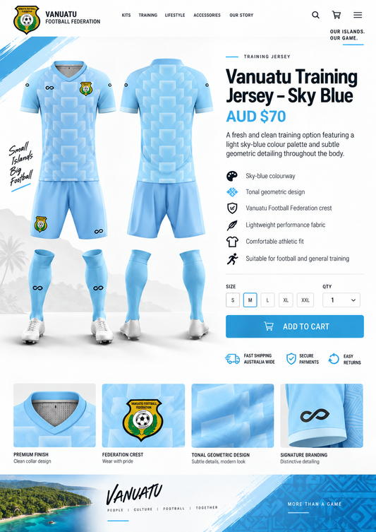 Vanuatu Training Jersey - Sky Blue