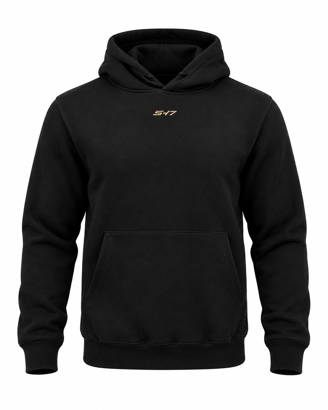 SH7 Essential Hoodie – Black / Gold Logo
