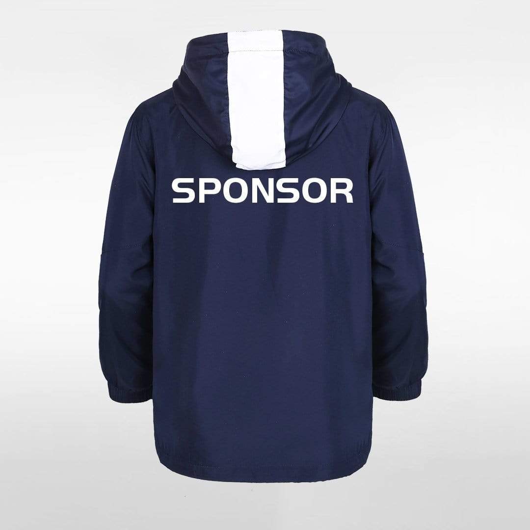 Pure - Customized Kids Waterproof Hooded Blue Rain Jacket