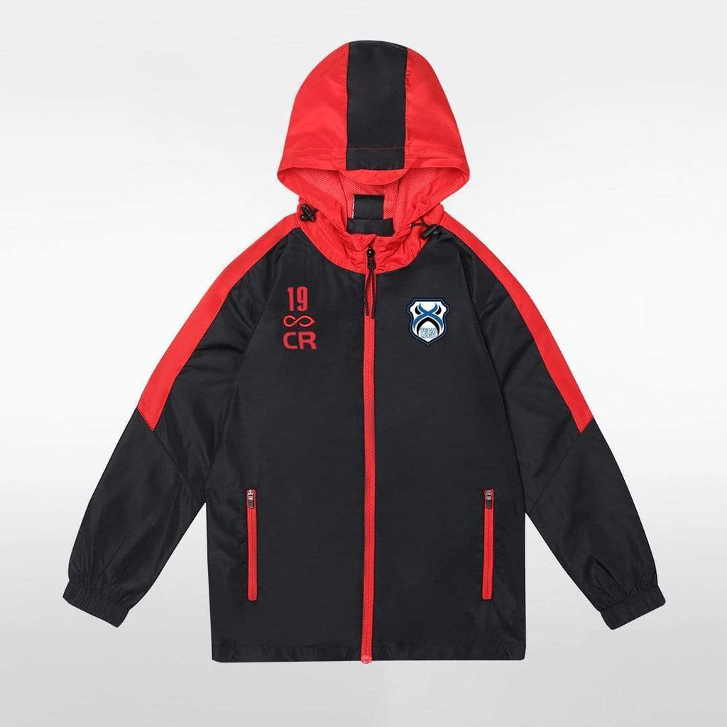 Pure - Customized Kids Waterproof Hooded Black Rain Jacket