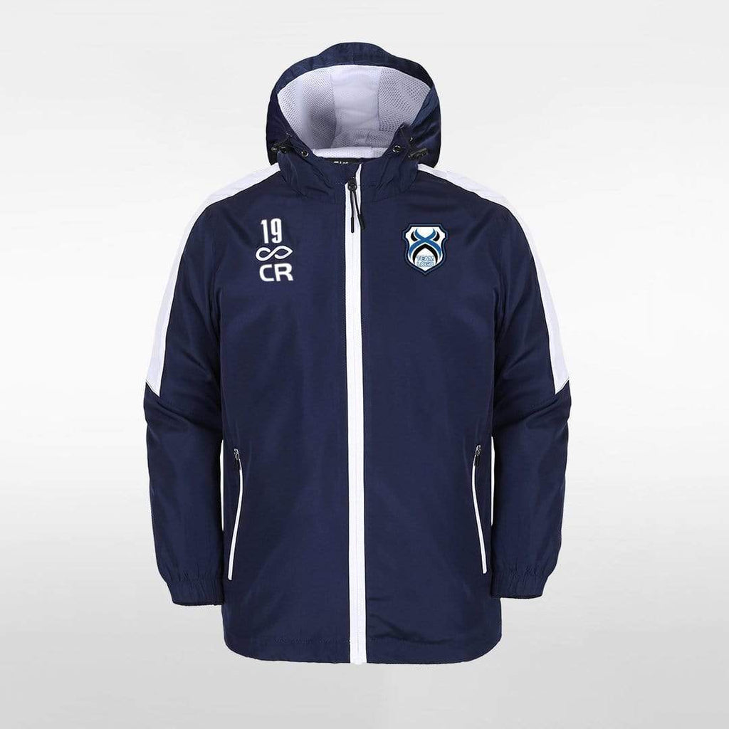 Pure - Customized Kids Waterproof Hooded Blue Rain Jacket